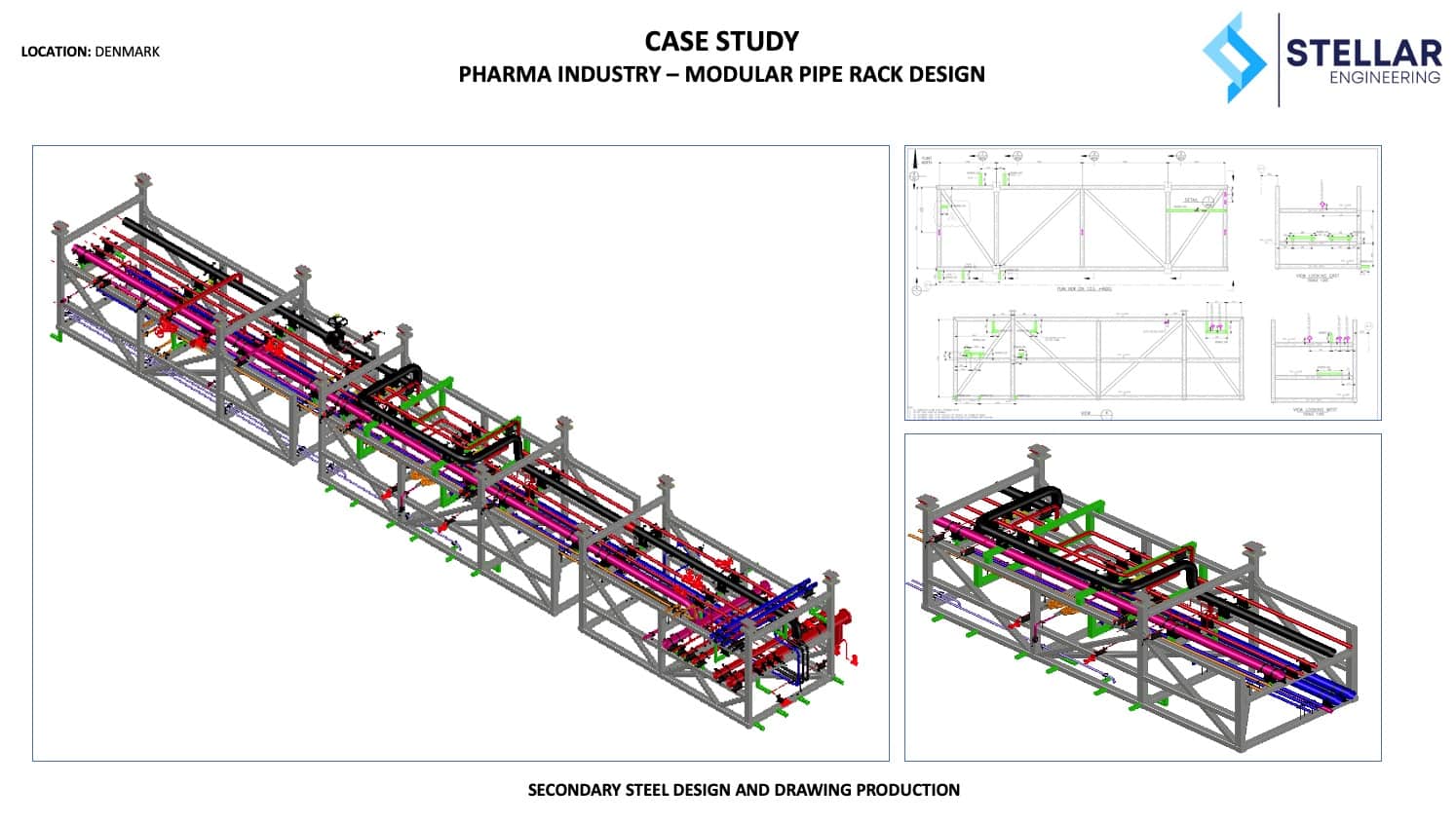 Pharma industry - modular pipe rack design